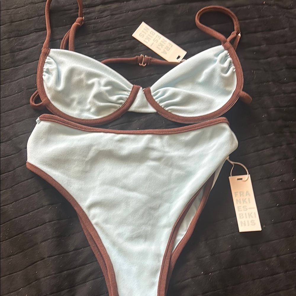 Frankie's Bikinis Blue and Brown Bra Intimates